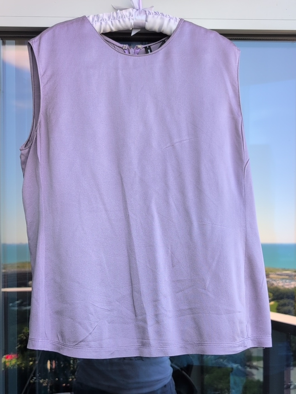 Ellen Tracy Sleeveless Lilac Silk Top